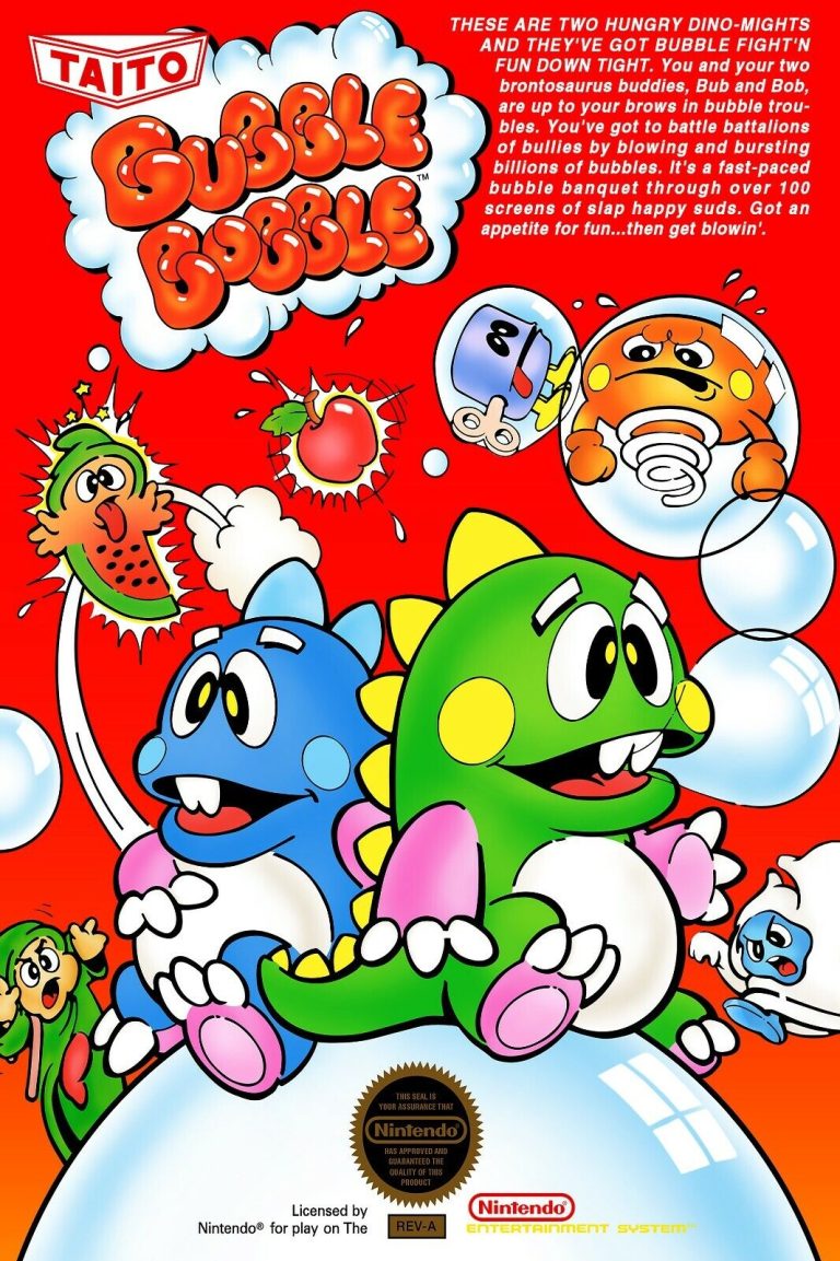 Bubble Bobble NES box art